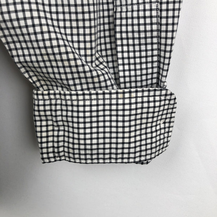 Ralph Lauren Classic Fit Gingham Check Long Sleeve Button-Down Check Shirt, Men's Size L cotton white type Vintage Second Hand