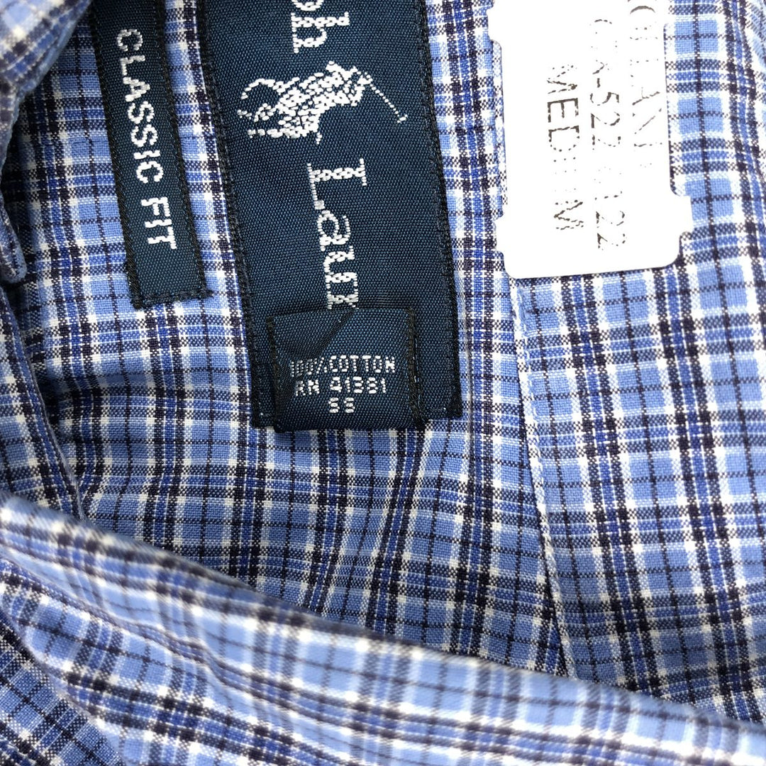 Ralph Lauren Classic Fit Long Sleeve Button Down Check Shirt Men's XL cotton blue type Vintage Second Hand