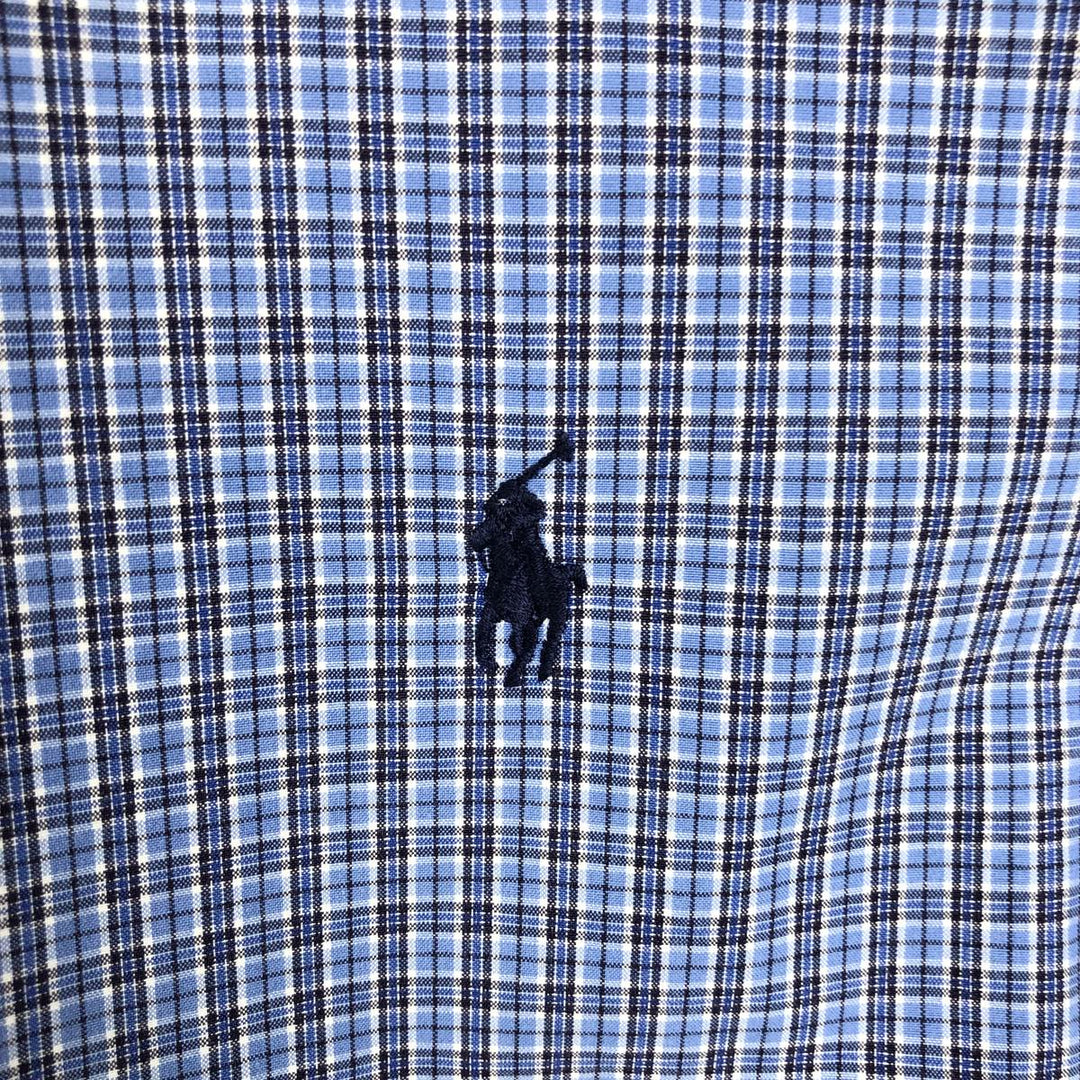 Ralph Lauren Classic Fit Long Sleeve Button Down Check Shirt Men's XL cotton blue type Vintage Second Hand
