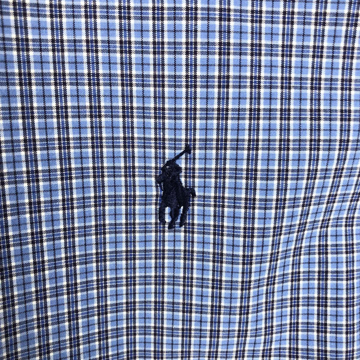 Ralph Lauren Classic Fit Long Sleeve Button Down Check Shirt Men's XL cotton blue type Vintage Second Hand