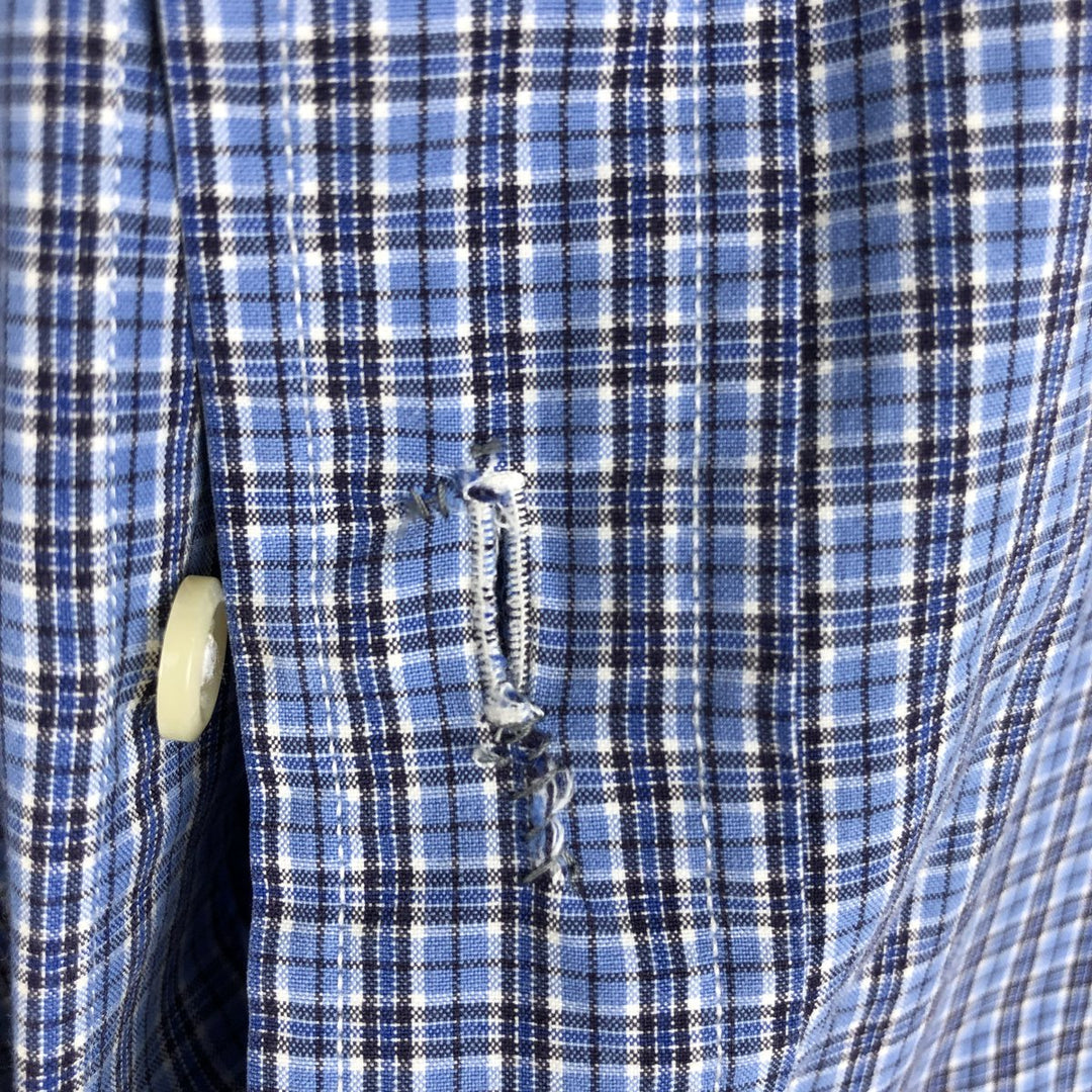 Ralph Lauren Classic Fit Long Sleeve Button Down Check Shirt Men's XL cotton blue type Vintage Second Hand