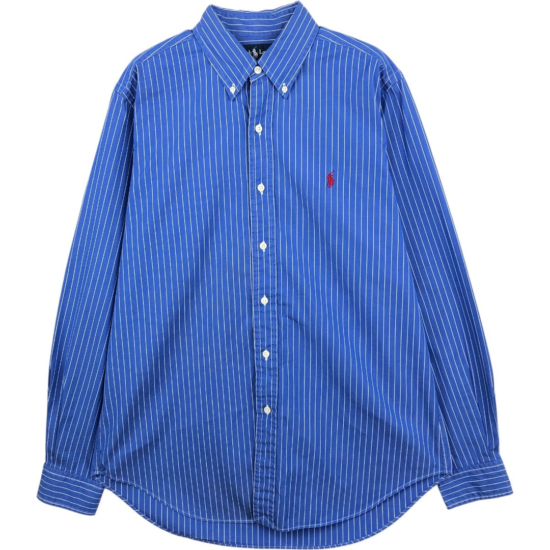 Ralph Lauren Classic Fit Long Sleeve Button Down Striped Shirt Men's M cotton blue type Vintage Second Hand