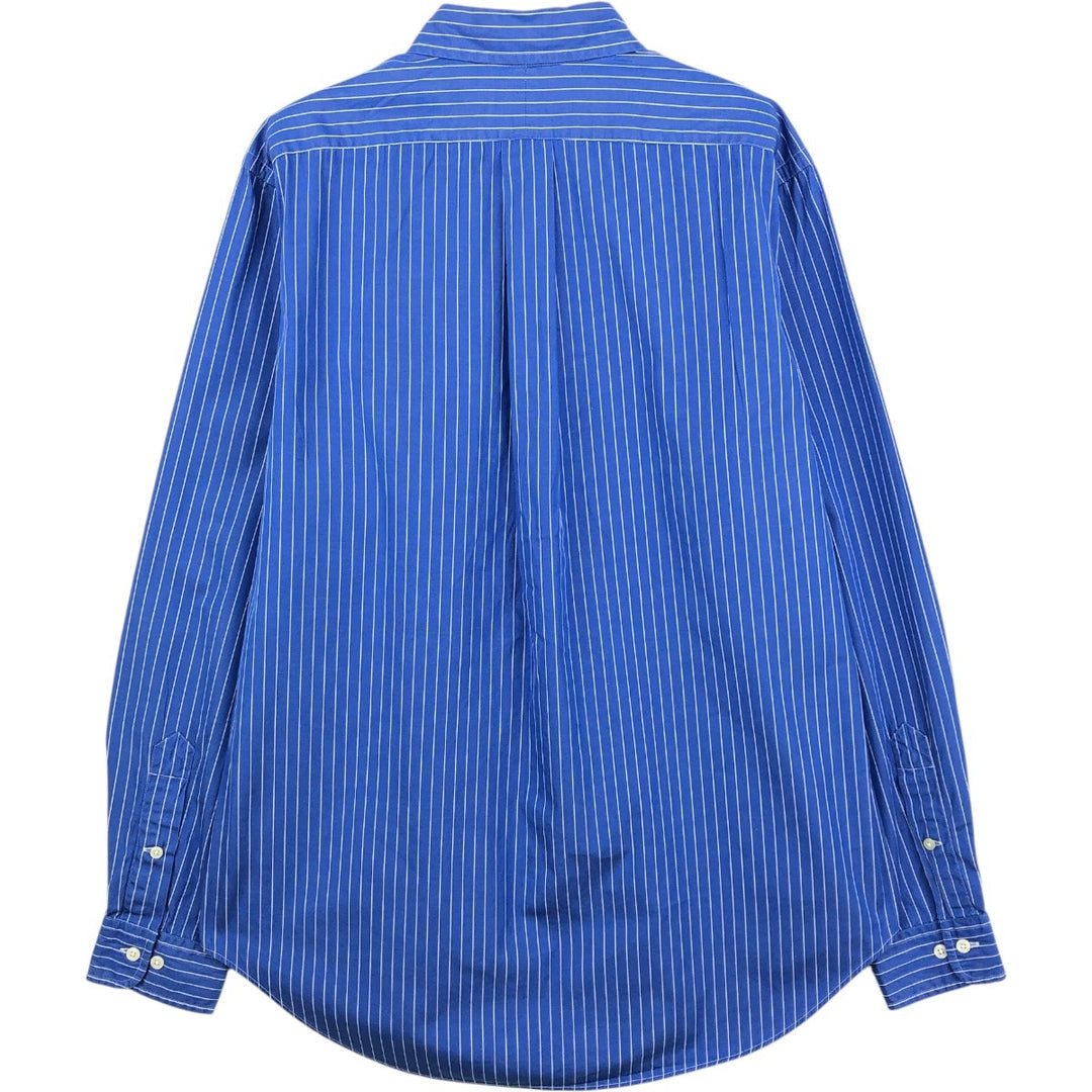 Ralph Lauren Classic Fit Long Sleeve Button Down Striped Shirt Men's M cotton blue type Vintage Second Hand