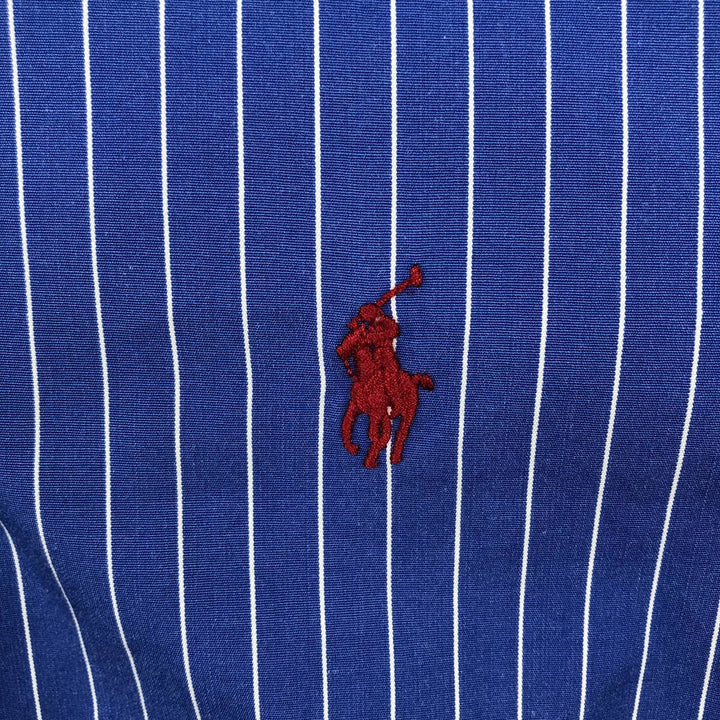 Ralph Lauren Classic Fit Long Sleeve Button Down Striped Shirt Men's M cotton blue type Vintage Second Hand