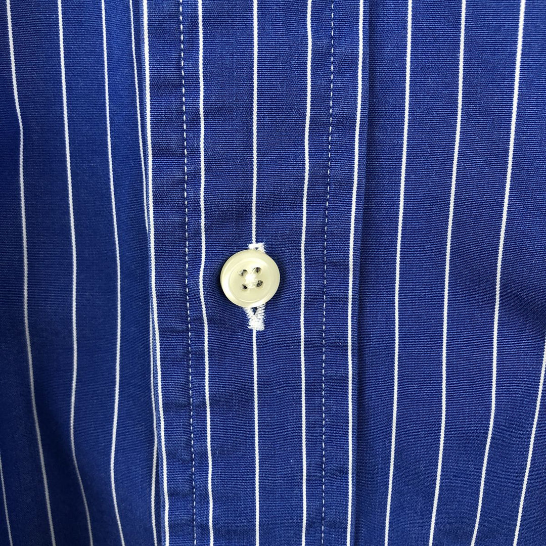 Ralph Lauren Classic Fit Long Sleeve Button Down Striped Shirt Men's M cotton blue type Vintage Second Hand