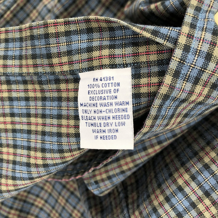 Ralph Lauren long sleeve button down check shirt, men's size L cotton Blue type light blue Vintage Second Hand