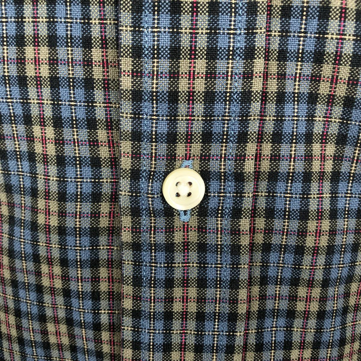 Ralph Lauren long sleeve button down check shirt, men's size L cotton Blue type light blue Vintage Second Hand