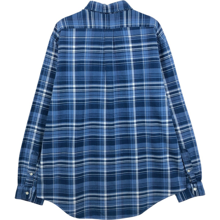 Ralph Lauren long sleeve button down check shirt, men's XL size cotton blue type Vintage Second Hand