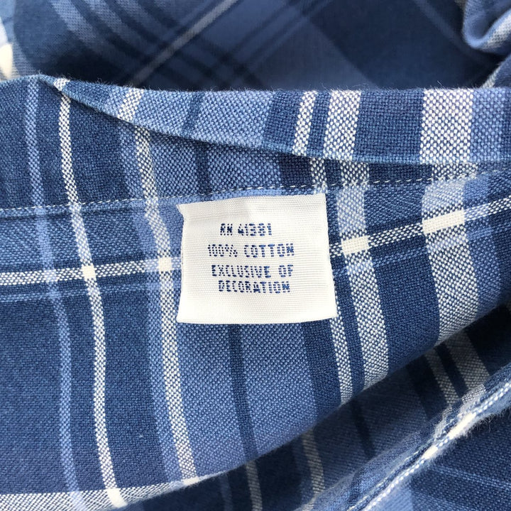 Ralph Lauren long sleeve button down check shirt, men's XL size cotton blue type Vintage Second Hand