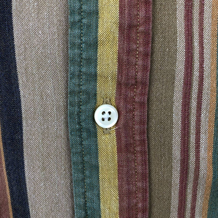 Ralph Lauren BLAIRE multi-stripe long-sleeved button-down striped shirt, men's XXL cotton Beige type Vintage Second Hand