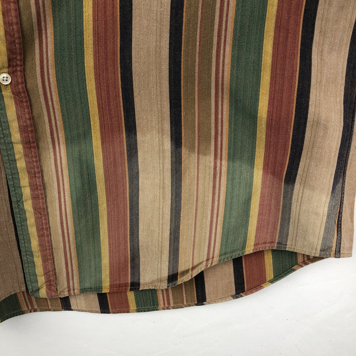 Ralph Lauren BLAIRE multi-stripe long-sleeved button-down striped shirt, men's XXL cotton Beige type Vintage Second Hand