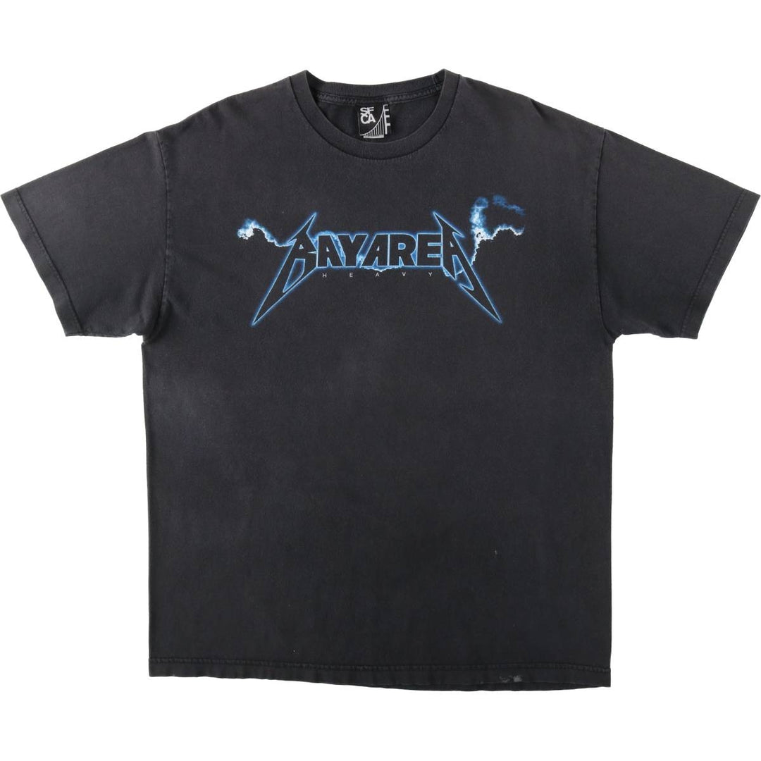 SFCA parody print T-shirt, men's size XL (approx.) cotton black type Vintage Second Hand