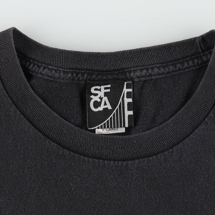 SFCA parody print T-shirt, men's size XL (approx.) cotton black type Vintage Second Hand