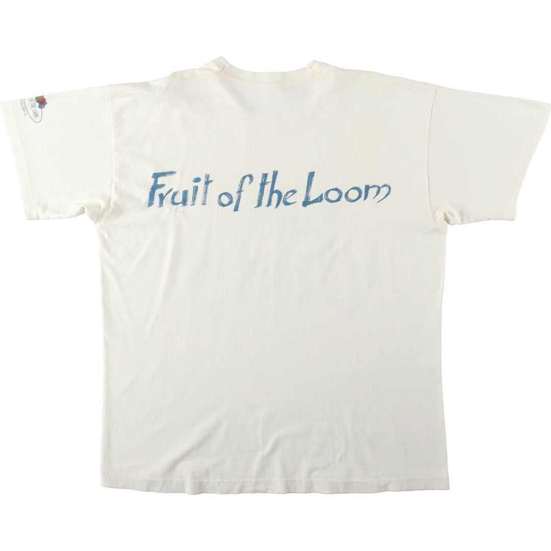 90'S Fruit of the Loom printed T-shirt, men's XL size, vintage cotton white type Vintage Second Hand