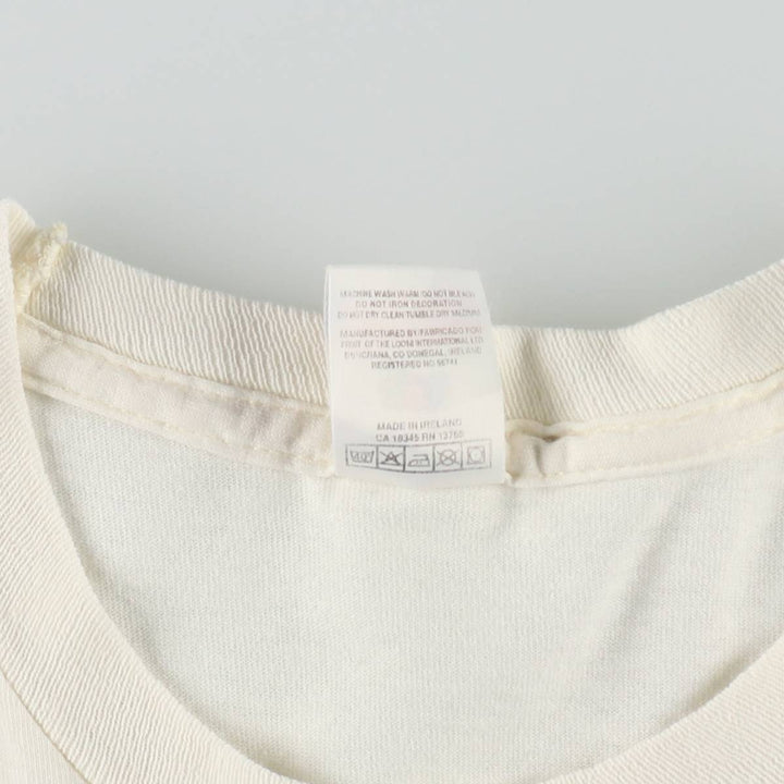 90'S Fruit of the Loom printed T-shirt, men's XL size, vintage cotton white type Vintage Second Hand