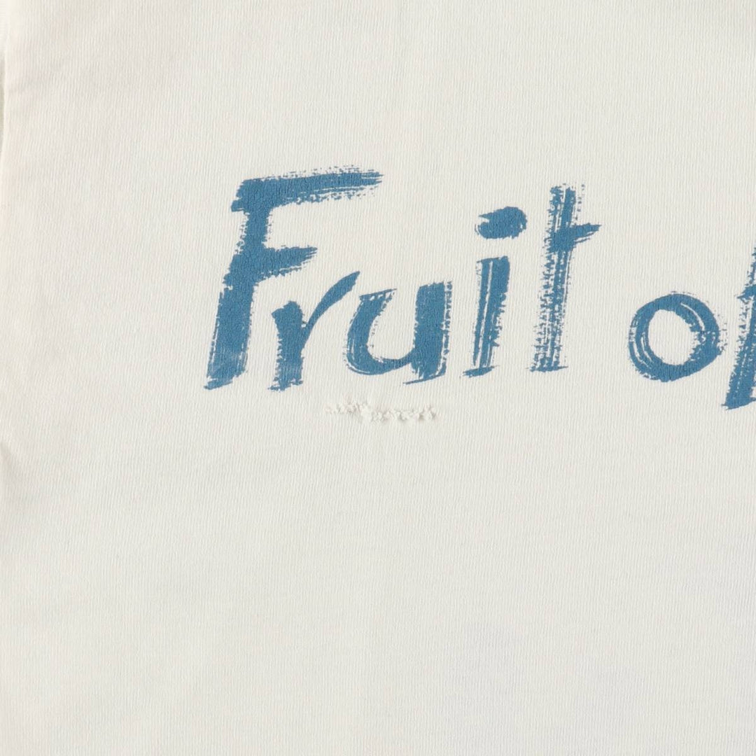 90'S Fruit of the Loom printed T-shirt, men's XL size, vintage cotton white type Vintage Second Hand