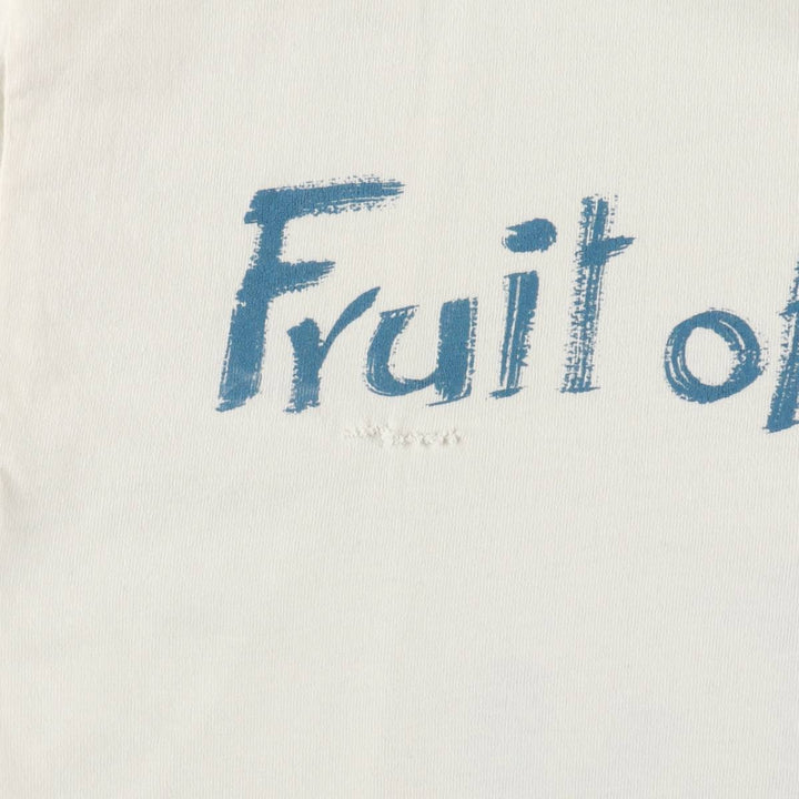 90'S Fruit of the Loom printed T-shirt, men's XL size, vintage cotton white type Vintage Second Hand