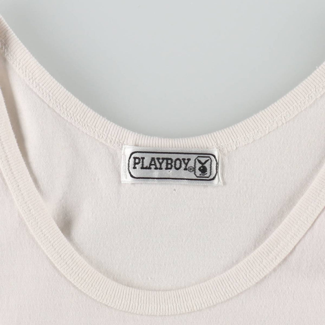 90s-00'S Playboy Tank Top, Men's Size M (Equivalent), Vintage unclear pale white type Vintage Second Hand