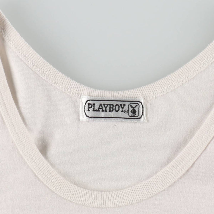 90s-00'S Playboy Tank Top, Men's Size M (Equivalent), Vintage unclear pale white type Vintage Second Hand