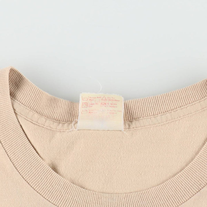 80'S Banana Republic Short-Sleeve Printed T-Shirt, Made in USA, Men's Size L (Equivalent), Vintage cotton beige type brown Vintage Second Hand