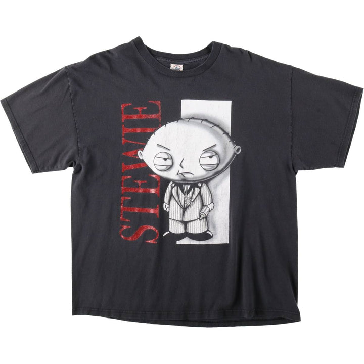2000'S Delta Family Guy Scarface parody character print T-shirt, men's size XL equivalent. cotton black type Vintage Second Hand