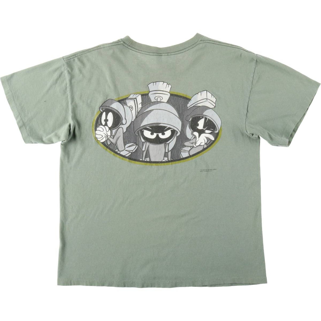 90'S Looney Tunes Marvin the Martian Character Print T-Shirt, Made in USA, Men's Size L (approx.), Vintage cotton Khaki type Vintage Second Hand