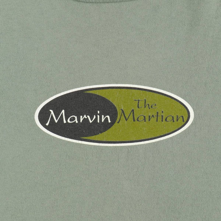 90'S Looney Tunes Marvin the Martian Character Print T-Shirt, Made in USA, Men's Size L (approx.), Vintage cotton Khaki type Vintage Second Hand