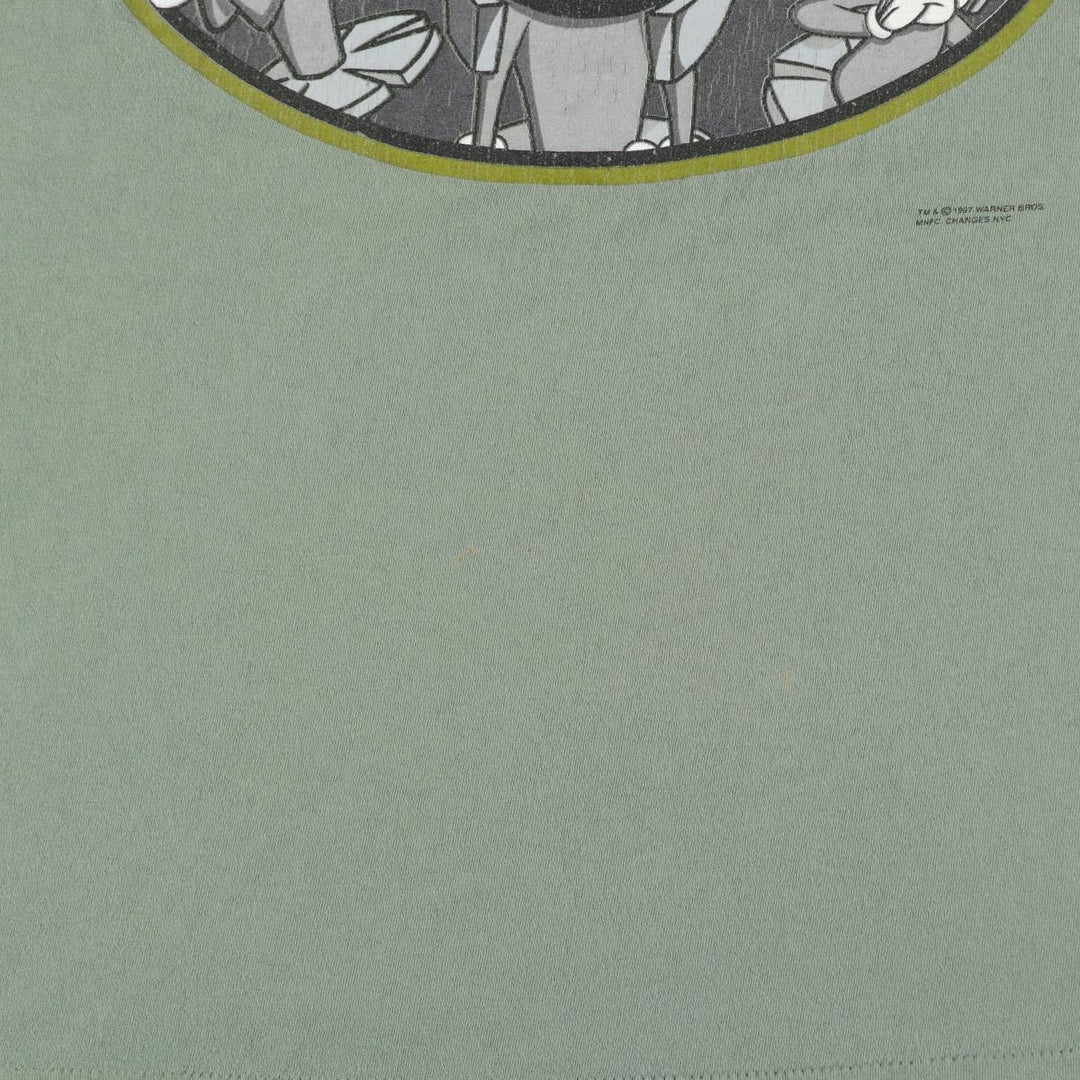 90'S Looney Tunes Marvin the Martian Character Print T-Shirt, Made in USA, Men's Size L (approx.), Vintage cotton Khaki type Vintage Second Hand
