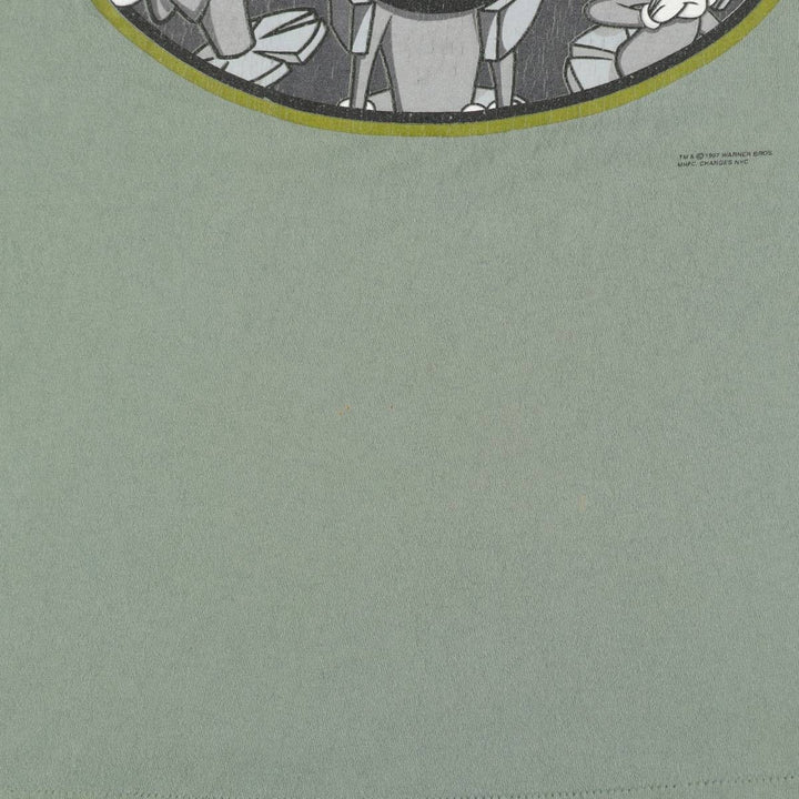 90'S Looney Tunes Marvin the Martian Character Print T-Shirt, Made in USA, Men's Size L (approx.), Vintage cotton Khaki type Vintage Second Hand
