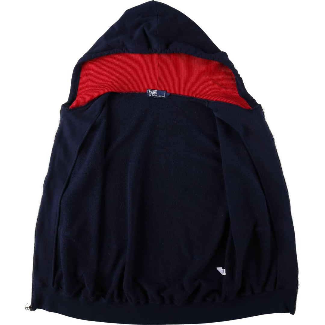 Ralph Lauren POLO by Ralph Lauren Hoodie Vest, Men's Size L (approx.) cotton navy blue type Vintage Second Hand