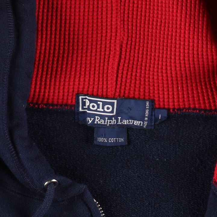 Ralph Lauren POLO by Ralph Lauren Hoodie Vest, Men's Size L (approx.) cotton navy blue type Vintage Second Hand