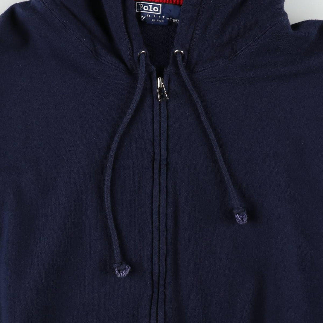 Ralph Lauren POLO by Ralph Lauren Hoodie Vest, Men's Size L (approx.) cotton navy blue type Vintage Second Hand