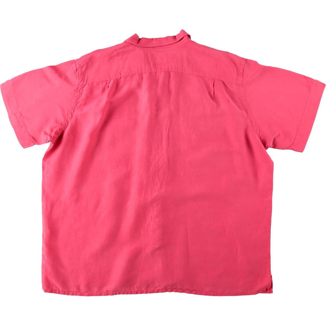 Ralph Lauren POLO RALPH LAUREN Short Sleeve Open Collar Linen Shirt Box Shirt Men's XXL linen pink type Vintage Second Hand