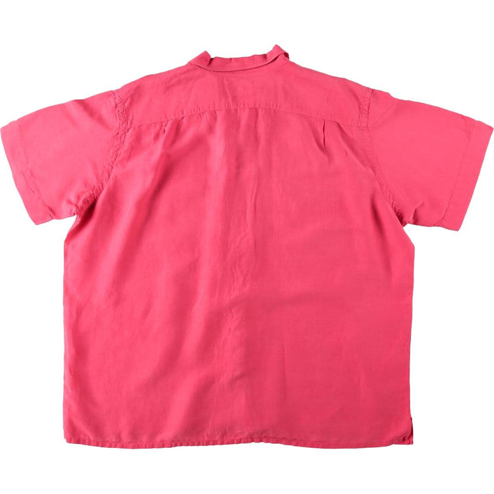 Ralph Lauren POLO RALPH LAUREN Short Sleeve Open Collar Linen Shirt Box Shirt Men's XXL linen pink type Vintage Second Hand