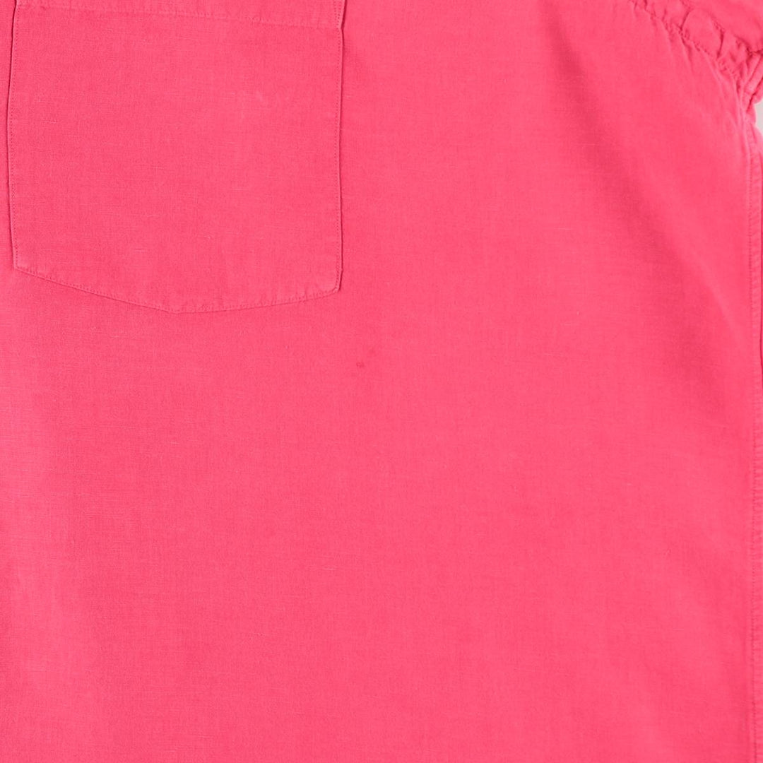 Ralph Lauren POLO RALPH LAUREN Short Sleeve Open Collar Linen Shirt Box Shirt Men's XXL linen pink type Vintage Second Hand