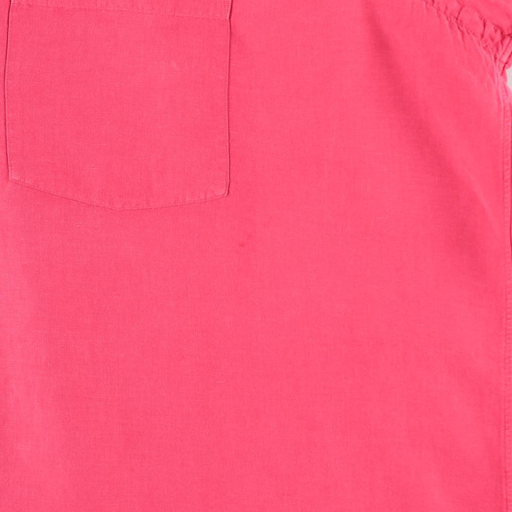 Ralph Lauren POLO RALPH LAUREN Short Sleeve Open Collar Linen Shirt Box Shirt Men's XXL linen pink type Vintage Second Hand