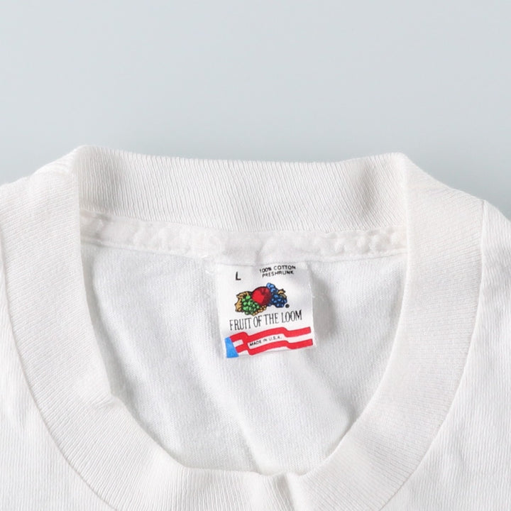 90'S Fruit of the Loom Edward Gorey Art T-shirt, Made in USA, Men's Size L (approx.), Vintage cotton white type Vintage Second Hand