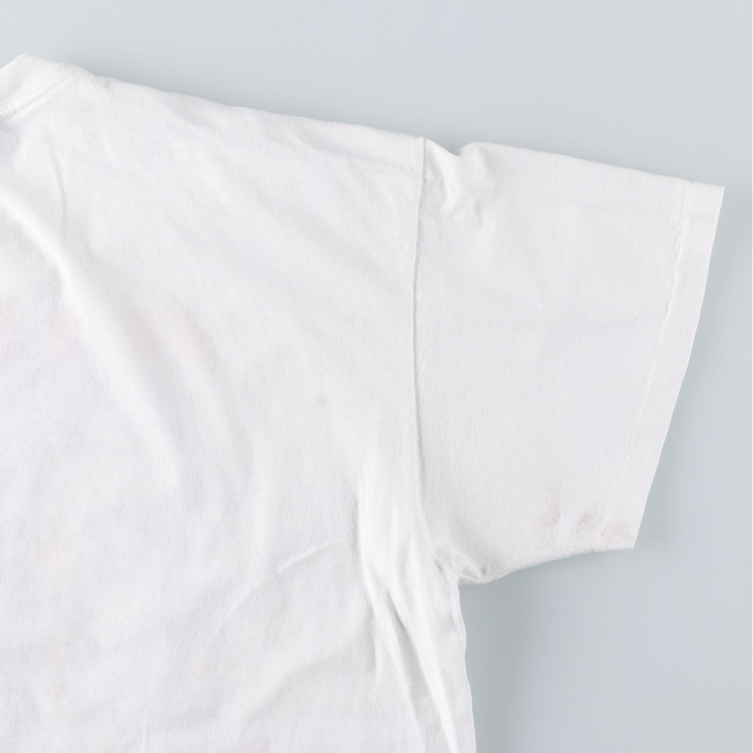 90'S Delta (DELTA) erotic print t-shirt, made in USA, men's size XL equivalent, vintage. cotton white type Vintage Second Hand