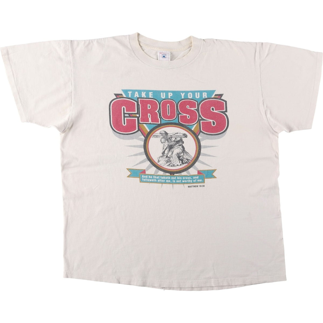 Vintage 90'S Delta DELTA Printed T-shirt, Made in USA, Men's XL cotton unbleached Vintage Second Hand