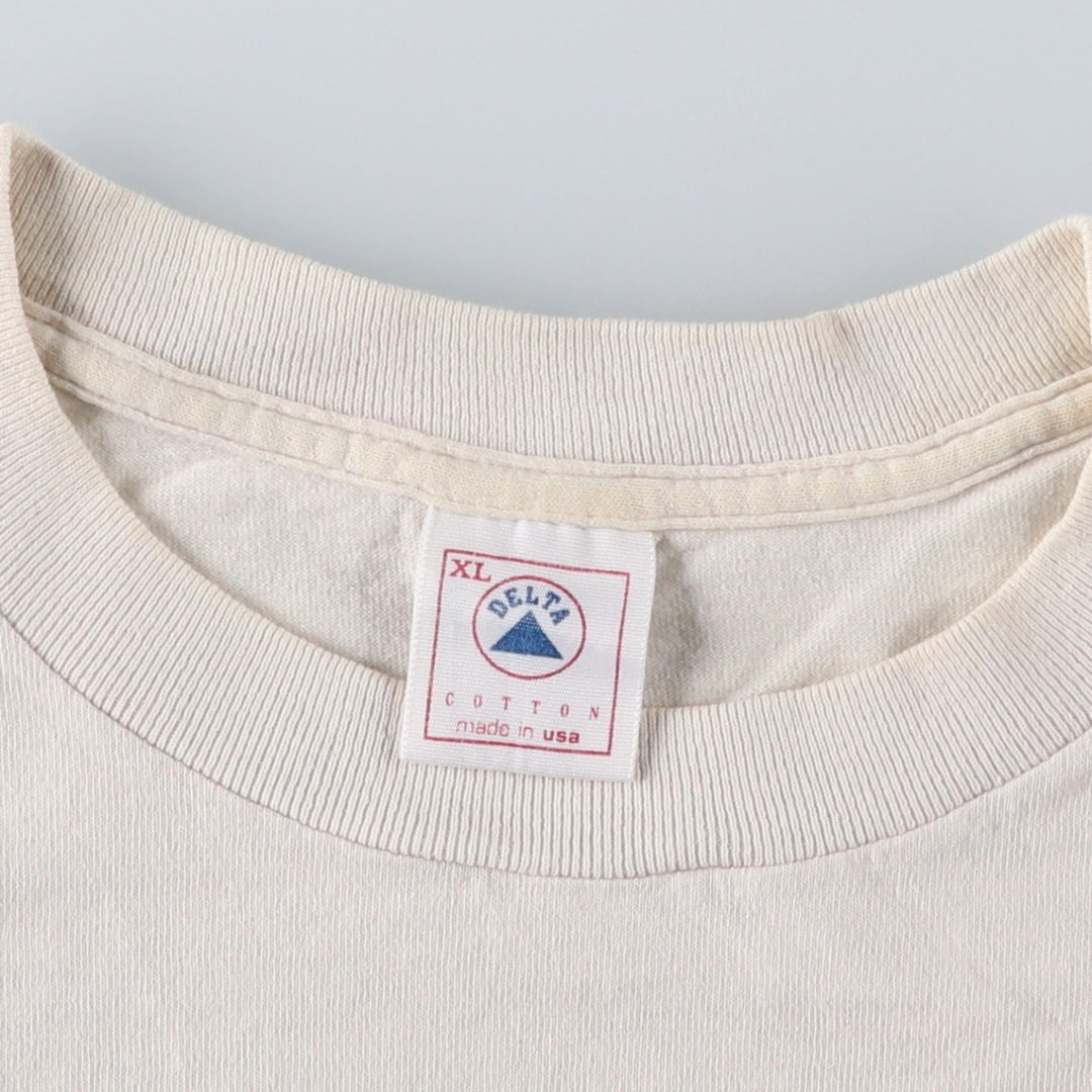 Vintage 90'S Delta DELTA Printed T-shirt, Made in USA, Men's XL cotton unbleached Vintage Second Hand