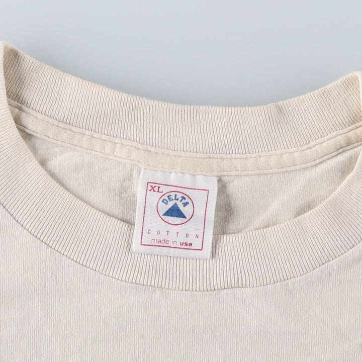 Vintage 90'S Delta DELTA Printed T-shirt, Made in USA, Men's XL cotton unbleached Vintage Second Hand