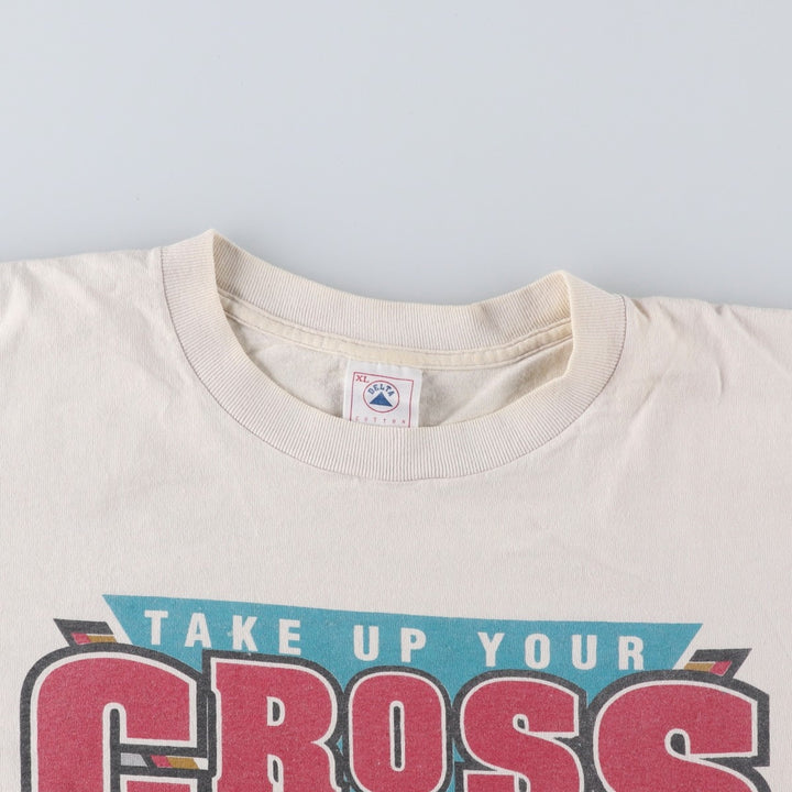 Vintage 90'S Delta DELTA Printed T-shirt, Made in USA, Men's XL cotton unbleached Vintage Second Hand