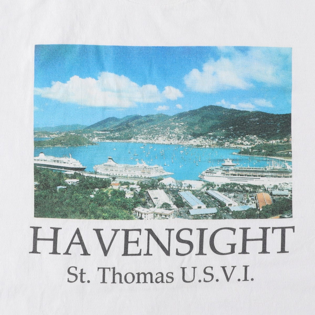90'S Hanes Print T-Shirt, Made in USA, Men's Size XL (approx.) cotton white type Vintage Second Hand