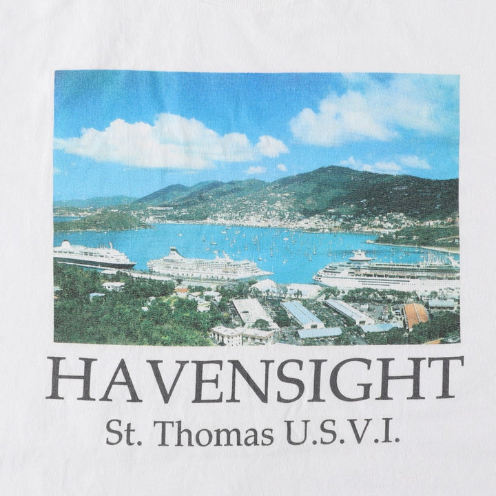 90'S Hanes Print T-Shirt, Made in USA, Men's Size XL (approx.) cotton white type Vintage Second Hand