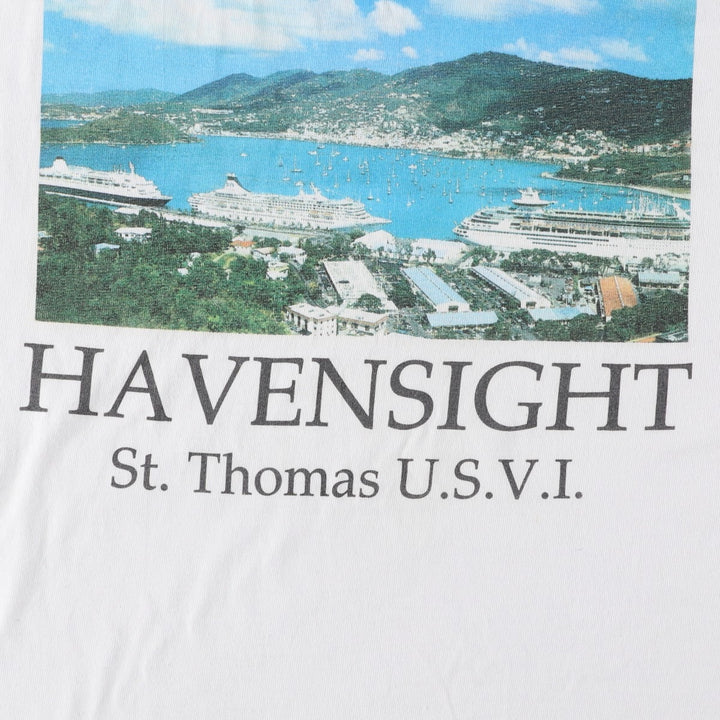 90'S Hanes Print T-Shirt, Made in USA, Men's Size XL (approx.) cotton white type Vintage Second Hand