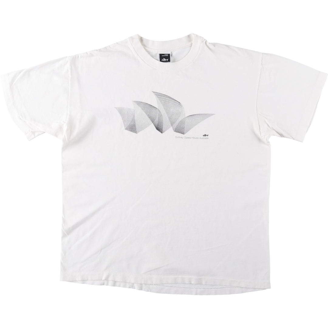 90s-00'S Sydney Opera House Souvenir T-shirt, Men's Size L (approx.), Vintage unclear white type Vintage Second Hand