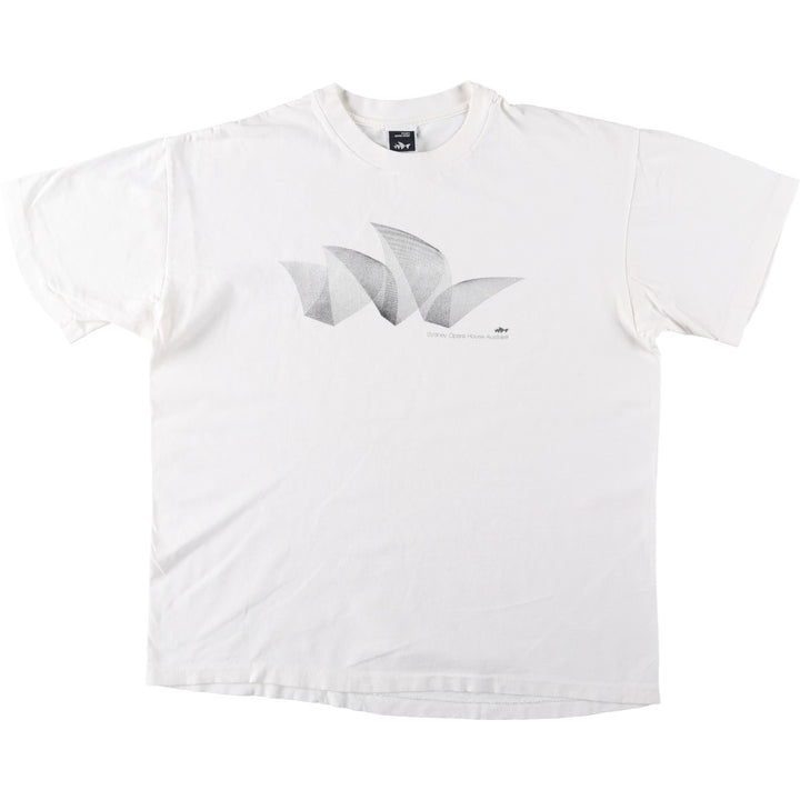 90s-00'S Sydney Opera House Souvenir T-shirt, Men's Size L (approx.), Vintage unclear white type Vintage Second Hand