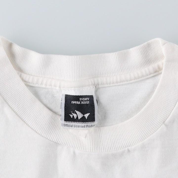 90s-00'S Sydney Opera House Souvenir T-shirt, Men's Size L (approx.), Vintage unclear white type Vintage Second Hand