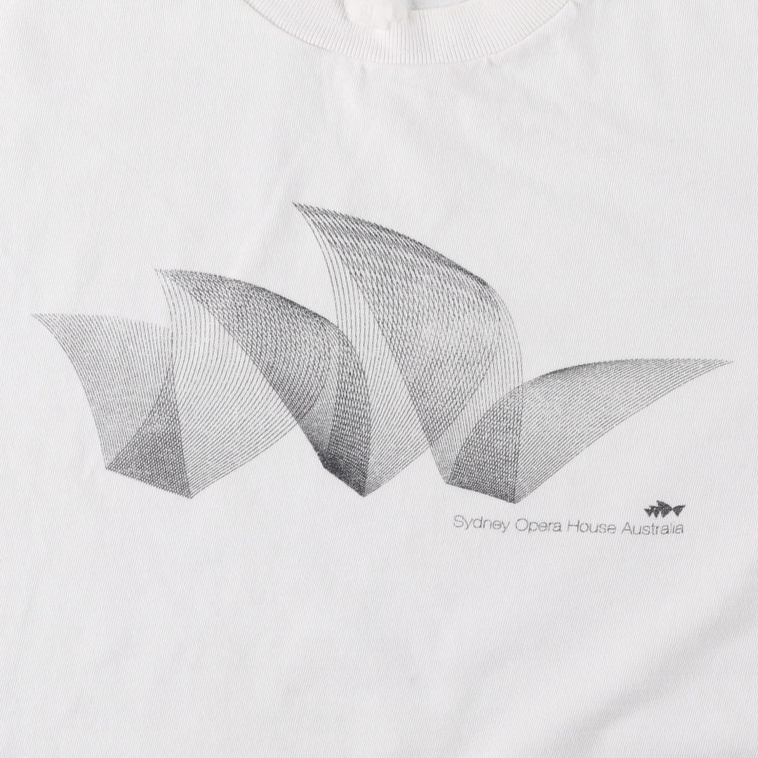 90s-00'S Sydney Opera House Souvenir T-shirt, Men's Size L (approx.), Vintage unclear white type Vintage Second Hand