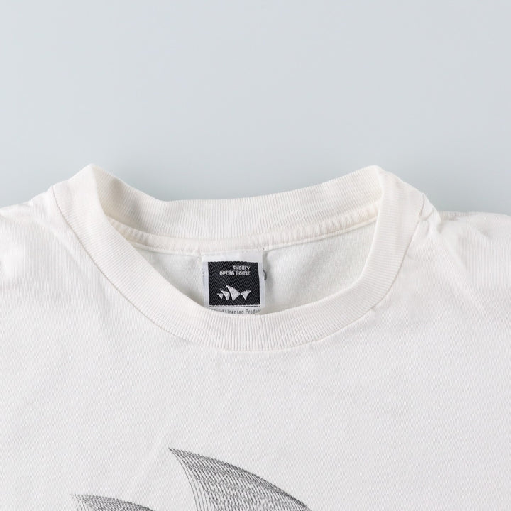90s-00'S Sydney Opera House Souvenir T-shirt, Men's Size L (approx.), Vintage unclear white type Vintage Second Hand